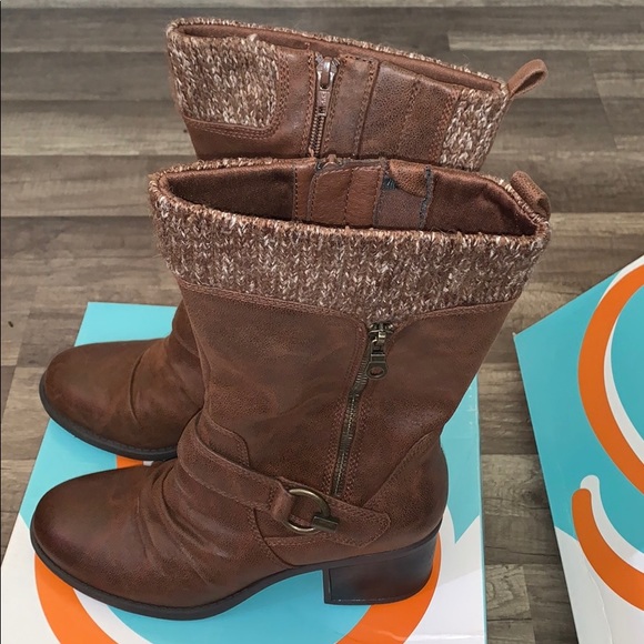 Baretraps Wylla MidCalf BootsFauxLeather KnitTrim - Picture 8 of 8